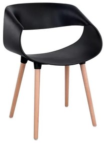 Πολυθρόνα Maggie HM8600.02 Black 59x53x80Υ εκ. Σετ 2τμχ Wood, Polypropylene