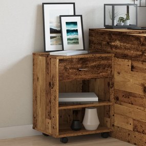 Ντουλάπι Τροχήλατο Παλιό Ξύλο 46 x 36 x 59 εκ. από Μοριοσανίδα - Καφέ