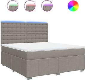 vidaXL Κρεβάτι Boxspring με Στρώμα Taupe 180x200 εκ. Υφασμάτινο