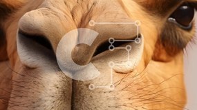 Intra Συλλεκτικό Ξύλινο Παζλ Plywood 4mm - Κοντινό πλάνο του προσώπου μιας καμήλας Σε Ξύλινο Κουτί - Διαστάσεις: 10x10 cm – 25 κομμάτια