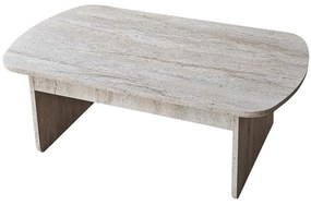 Τραπέζι Σαλονιού Theseus 552NOS2551 105x60x35cm Travertine Beige