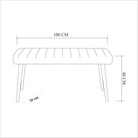 Ταμπουρέ Πεύκο Atlantic / Ανθρακί STORMI 100x39x48