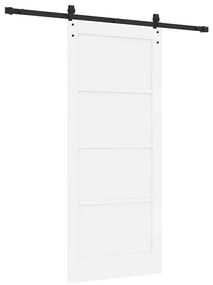 vidaXL Συρόμενη Πόρτα Λευκό και μαύρο 86 x 198.5 cm