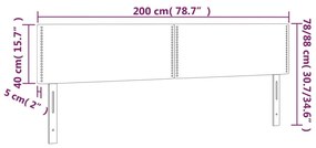 Κεφαλάρι Κρεβατιού LED Σκούρο Γκρι 200x5x78/88 εκ. Βελούδινο - Γκρι
