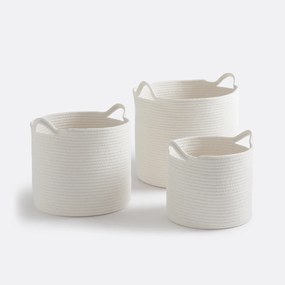 Σετ 3 στρογγυλά καλάθια με λαβές, Kesia