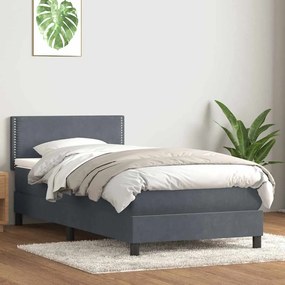 ΚΡΕΒΑΤΙ BOXSPRING ΜΕ ΣΤΡΩΜΑ ΣΚΟΥΡΟ ΓΚΡΙ 90X210 ΕΚ. ΒΕΛΟΥΔΙΝΟ 3316768