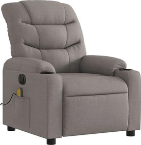 vidaXL Πολυθρόνα Μασάζ Ηλεκτρική Ανακλινόμενη Taupe Υφασμάτινη