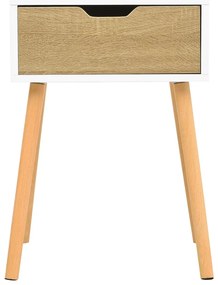 vidaXL Κομοδίνα 2 τεμ. Λευκό/Sonoma Δρυς 40x40x56 εκ. από Επεξ. Ξύλο