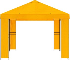 vidaXL Κιόσκι 4 x 3 μ Κίτρινο Πολυεστέρας και Χάλυβας 190 gsm