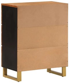 vidaXL Βοηθητικό Έπιπλο Καφέ/Μαύρο 60x33,5x75 εκ. Μασίφ Ξύλο Μάνγκο