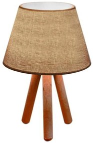 Φωτιστικό επιτραπέζιο Lander Megapap ύφασμα/Pvc/ξύλο χρώμα μπεζ άμμου/καφέ 22x17x32εκ.
