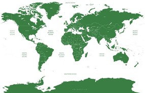 Εικόνα στον παγκόσμιο χάρτη φελλού με μεμονωμένες πολιτείες σε πράσινο - 90x60  wooden