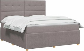 vidaXL Κρεβάτι box spring με στρώμα Taupe 180 x 200 cm Ύφασμα