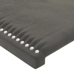 Κεφαλάρι με Πτερύγια Σκούρο Γκρι 183x16x118/128 εκ. Βελούδινο - Γκρι