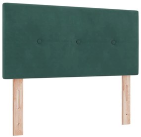 vidaXL Κρεβάτι με ελατήρια Σκούρο πράσινο 120 x 190 cm Βελούδο