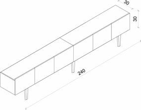 Έπιπλο Τηλεόρασης Μέντα CLOTA 240x29x20