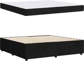 vidaXL Σκελετός Κρεβατιού με στρώμα Μαύρο 200 x 200 cm ύφασμα