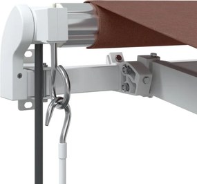 vidaXL Τέντα Πτυσσόμενη Αυτόματη με LED Καφέ 450x350 εκ.