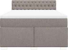 vidaXL Κρεβάτι Boxspring με Στρώμα Taupe 140x200 εκ. Υφασμάτινο