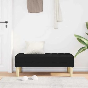 vidaXL παγκάκι με μαξιλάρι Μαύρο 113 x 57 x 39 εκ. ύφασμα