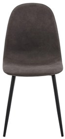 CELINA Καρέκλα Μέταλλο Βαφή Μαύρο, Ύφασμα Suede Γκρι 45x54x85cm