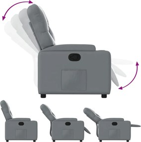 vidaXL Πολυθρόνα Ανακλινόμενη Γκρι από Συνθετικό Δέρμα