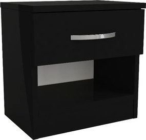 Κομοδίνο Lube Megapap χρώμα μαύρο 40x28,2x40εκ.