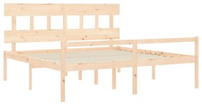 vidaXL Κρεβάτι Ηλικιωμένου με Κεφαλάρι Μασίφ Ξύλο Super King Size