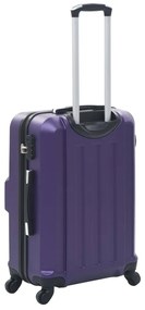 vidaXL Σετ Βαλιτσών Τρόλεϊ με Σκληρό Περίβλημα 3 τεμ. Μοβ από ABS