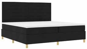 vidaXL Κρεβάτι με ελατήρια με στρώμα Μαύρο 200 x 200 cm ύφασμα