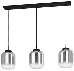 Φωτιστικό Οροφής - Ράγα Bulciago 390104 126x25x150cm 3xE27 40W Black-Smoke Eglo Steel,Glass
