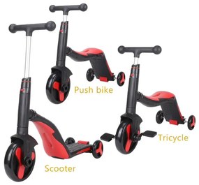 GC SCOOTER FUN HD 868 3 σε 1 Πολυμορφικό Μαύρο/Κόκκινο