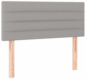vidaXL Κρεβάτι Boxspring με Στρώμα &amp; LED Αν.Γκρι 90x190 εκ. Υφασμάτινο