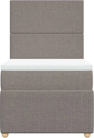 vidaXL Κρεβάτι Boxspring με Στρώμα Taupe 100 x 200 εκ. Υφασμάτινο