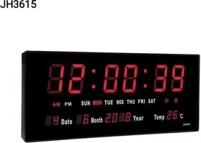 Ηλεκτρονικό ψηφιακό ρολόι LED - JH-3615 - 676173 - Red