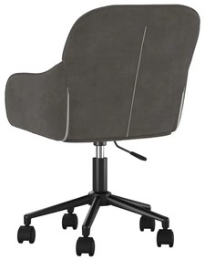 Καρέκλα Γραφείου Περιστρεφόμενη Σκούρο Γκρι Βελούδινη - Γκρι