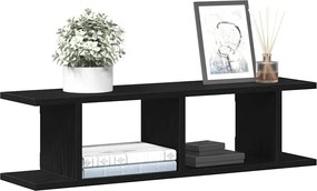 vidaXL Ράφια τοίχου 2 τεμάχια Μαύρη βελανιδιά 75x18x20 cm