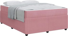 vidaXL Σκελετός Κρεβατιού Ροζ 160 x 200 cm ύφασμα