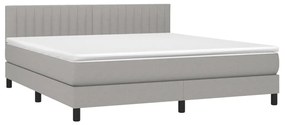 vidaXL Κρεβάτι Boxspring με Στρώμα Αν. Πράσινο 160x200εκ Υφασμάτινο