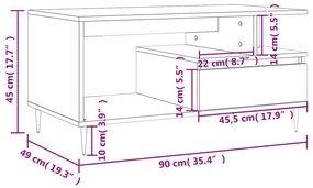 ΤΡΑΠΕΖΑΚΙ ΣΑΛΟΝΙΟΥ ΚΑΠΝΙΣΤΗ ΔΡΥΣ 90X49X45 ΕΚ. ΕΠΕΞΕΡΓΑΣΜ. ΞΥΛΟ 831017