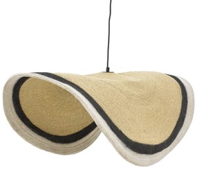 Intrahome Φωτιστικό οροφής Hatchie intrahome φυσικό-μαύρο-λευκό ψάθα-μέταλλο Φ120x144εκ | SKU: INTRAPA-428111114