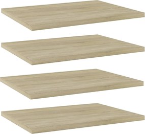 vidaXL Ράφια Βιβλιοθήκης 4 τεμ. Sonoma Δρυς 40x30x1,5 εκ. Επεξ.Ξύλο