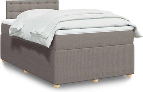 vidaXL Κρεβάτι Boxspring με Στρώμα Taupe 120x200 εκ. Υφασμάτινο