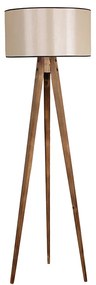 Φωτιστικό δαπέδου Nadine Megapap ξύλο/ύφασμα PVC χρώμα καπνιστή καρυδιά - μπεζ 50x45x153εκ.