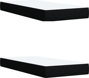 vidaXL Κρεβάτι Boxspring με Στρώμα Μαύρο 200x200 εκ. Υφασμάτινο