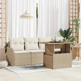 vidaXL Σετ Καναπέ Κήπου 5 pcs μπεζ και κρεμ 100 x 55 x 73 εκ