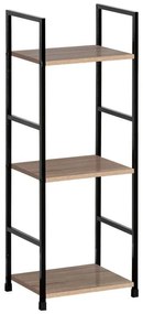 Βιβλιοθήκη-ραφιέρα Bitok φυσικό-μαύρο μέταλλο 29x23.5x80εκ 29x23.5x80 εκ.