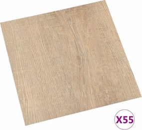 vidaXL Πλάκες Δαπέδου 55 pcs Καφέ 5,11 τ.μ. PVC