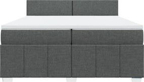vidaXL Κρεβάτι Boxspring με Στρώμα Σκούρο Γκρι 200x200 εκ. Υφασμάτινο
