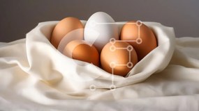 Σετ των 2 Intra Συλλεκτικό Ξύλινο Παζλ Plywood 4mm - Φωλιά αυγών σε λευκό ύφασμα Σε Ξύλινο Κουτί - Διαστάσεις: 10x10 cm – 25 κομμάτια